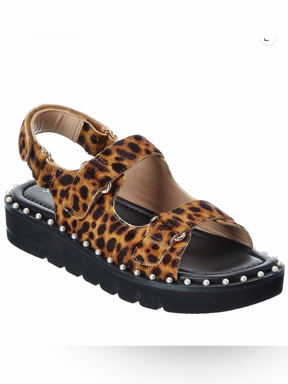 Stuart Weitzman Zoe Lift Calf Hair Sandal Plaform Sz. 9 Leopard Print
